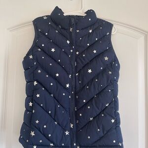 GAP Kids Navy and White Star Puffer Vest. Size Small.